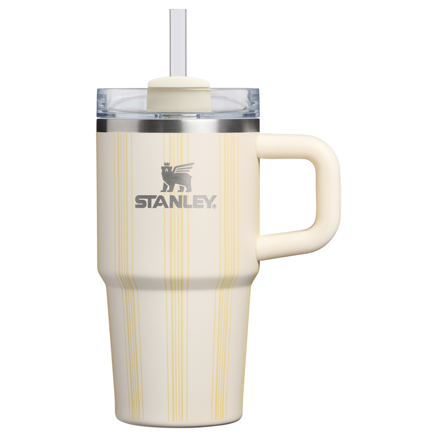 Splash-Resistant FlowState The Quencher H2.0 Flowstate Tumbler D344H - Double-Wall Vacuum Insulated Travel Tumbler with Straw - Cream Picnic Stripe