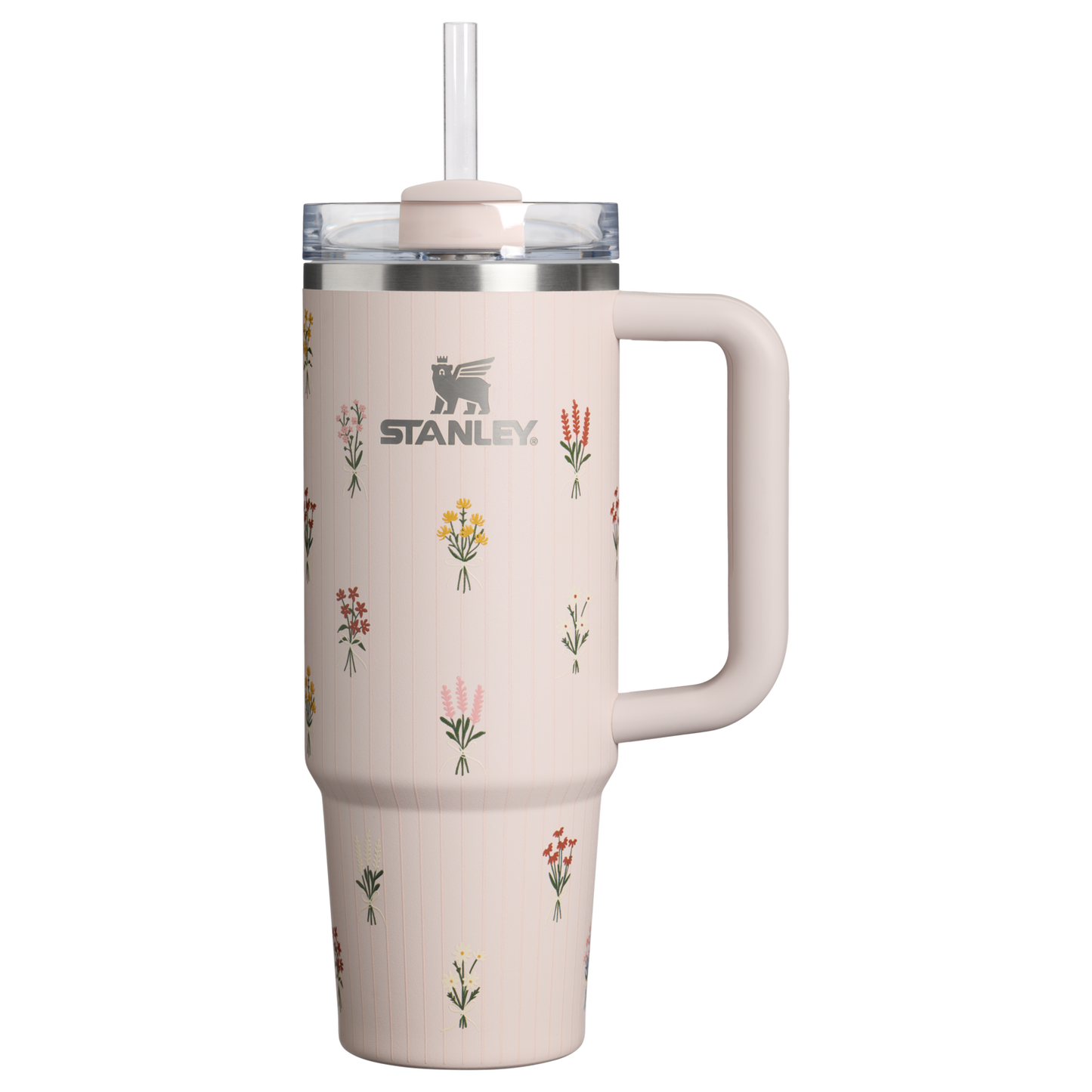 Car-Cup Friendly The Quencher H2.0 Flowstate Tumbler D363L - Double-Wall Vacuum Insulated Travel Tumbler with Straw - Rose Quartz Bouquets