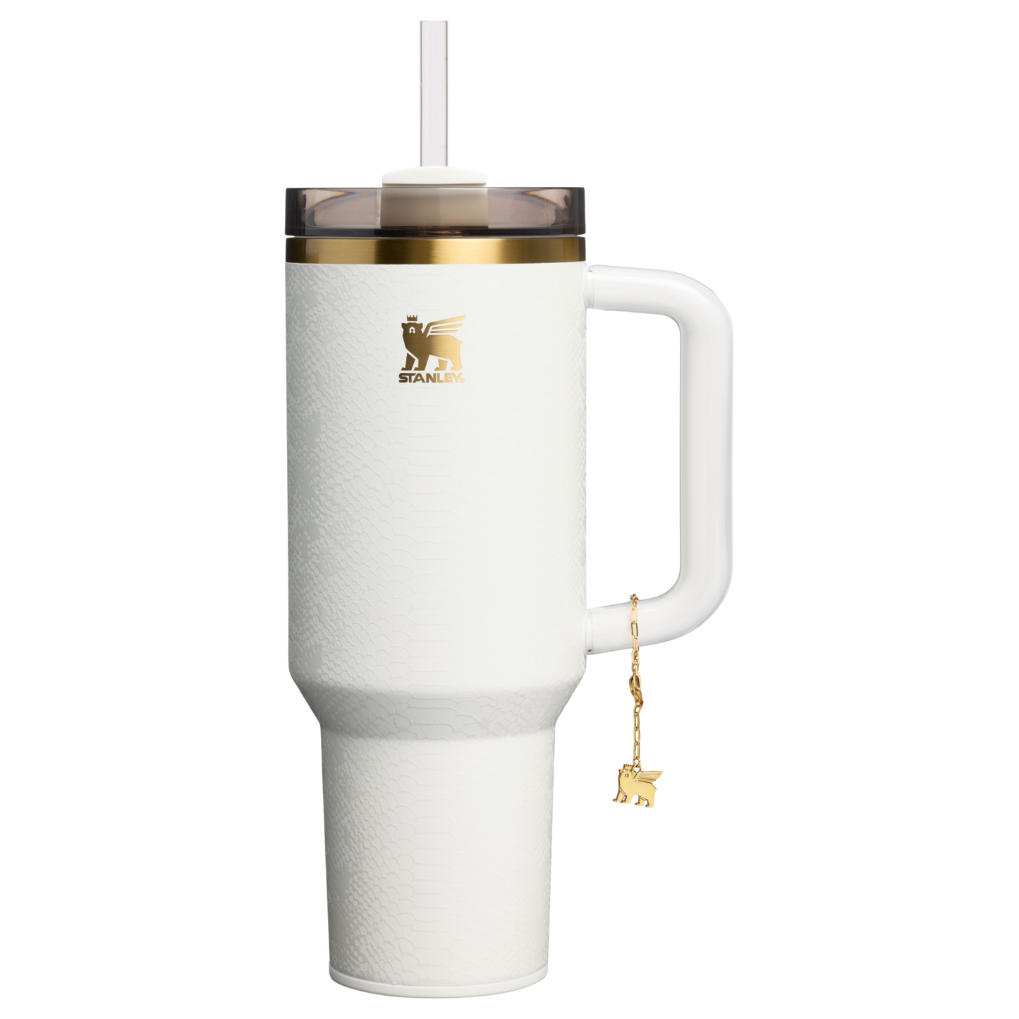 Large Capacity The Quencher Luxe H2.0 Flowstate Tumbler D170A - Premium Stainless Steel Straw Cup for All-Day Hydration - Pale Stone Snakeskin