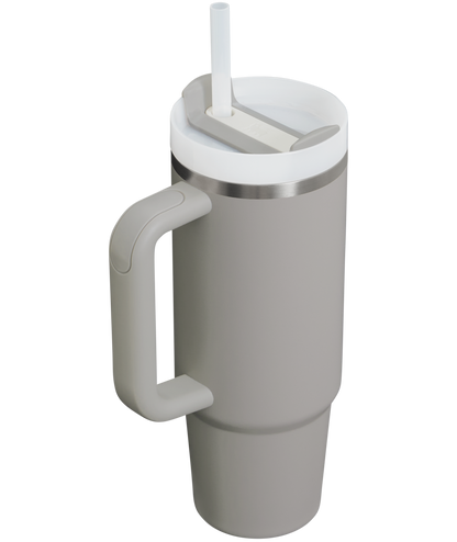 Splash-Resistant FlowState The Quencher H2.0 Flowstate Tumbler | Stanley Create D331C - Double-Wall Vacuum Insulated Travel Tumbler with Straw Detail