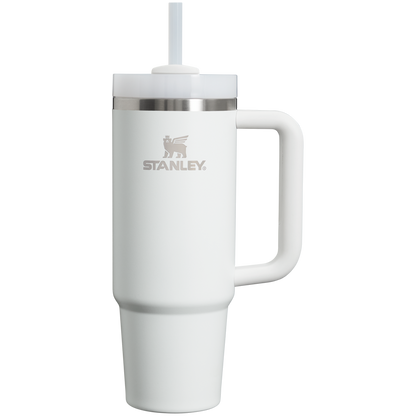Splash-Resistant FlowState The Quencher H2.0 Flowstate Tumbler D051L - Double-Wall Vacuum Insulated Travel Tumbler with Straw - Frost