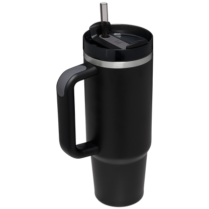 Splash-Resistant FlowState The Quencher H2.0 Flowstate Tumbler D051L - Double-Wall Vacuum Insulated Travel Tumbler with Straw Detail