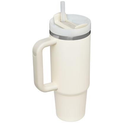 Splash-Resistant FlowState The Quencher H2.0 Flowstate Tumbler | Stanley Create D331C - Double-Wall Vacuum Insulated Travel Tumbler with Straw Detail