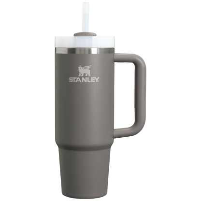Splash-Resistant FlowState The Quencher H2.0 Flowstate Tumbler D051L - Double-Wall Vacuum Insulated Travel Tumbler with Straw - Stone