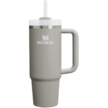 Splash-Resistant FlowState The Quencher H2.0 Flowstate Tumbler D051L - Double-Wall Vacuum Insulated Travel Tumbler with Straw - Ash