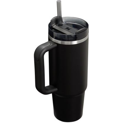 Splash-Resistant FlowState The Quencher H2.0 Flowstate Tumbler | Stanley Create D331C - Double-Wall Vacuum Insulated Travel Tumbler with Straw Detail