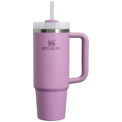 Splash-Resistant FlowState The Quencher H2.0 Flowstate Tumbler | Stanley Create D331C - Double-Wall Vacuum Insulated Travel Tumbler with Straw Detail