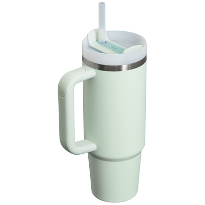 Splash-Resistant FlowState The Quencher H2.0 Flowstate Tumbler | Stanley Create D331C - Double-Wall Vacuum Insulated Travel Tumbler with Straw Detail