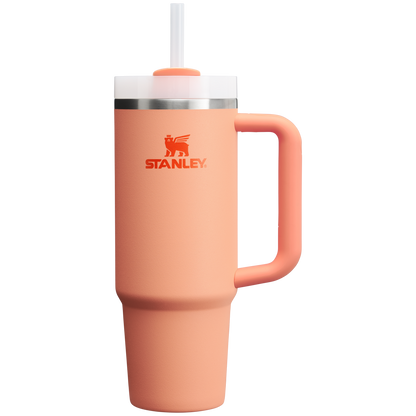 Splash-Resistant FlowState The Quencher H2.0 Flowstate Tumbler D051L - Double-Wall Vacuum Insulated Travel Tumbler with Straw - Cream 2.0