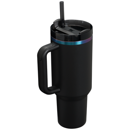 Car-Cup Friendly The Black Chroma Quencher H2.0 Flowstate Tumbler D252B - Premium Stainless Steel Straw Cup for All-Day Hydration Detail