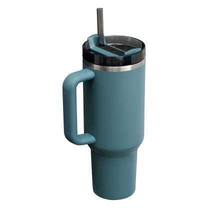 Double-Wall Vacuum The Quencher H2.0 Flowstate Tumbler  | Stanley Create D332L - Double-Wall Vacuum Insulated Travel Tumbler with Straw Detail