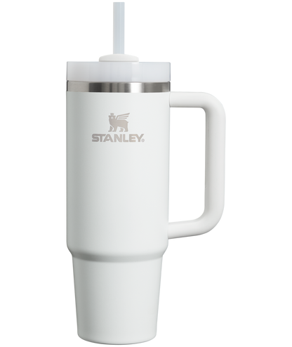 Splash-Resistant FlowState The Quencher H2.0 Flowstate Tumbler | Stanley Create D331C - Double-Wall Vacuum Insulated Travel Tumbler with Straw - Frost