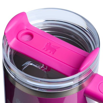 Double-Wall Vacuum The Quencher H2.O Flowstate Tumbler with Handle | Stanley Create D309N - Double-Wall Vacuum Insulated Travel Tumbler with Straw Detail