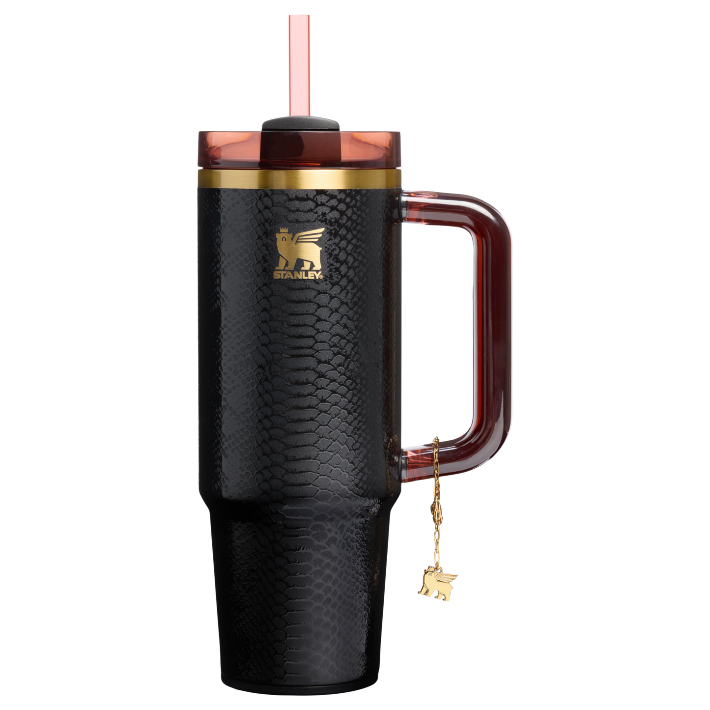 Car-Cup Friendly The Quencher Luxe H2.0 Flowstate Tumbler D171F - FlowState 3-Position Lid Insulated Travel Mug - Black Snakeskin