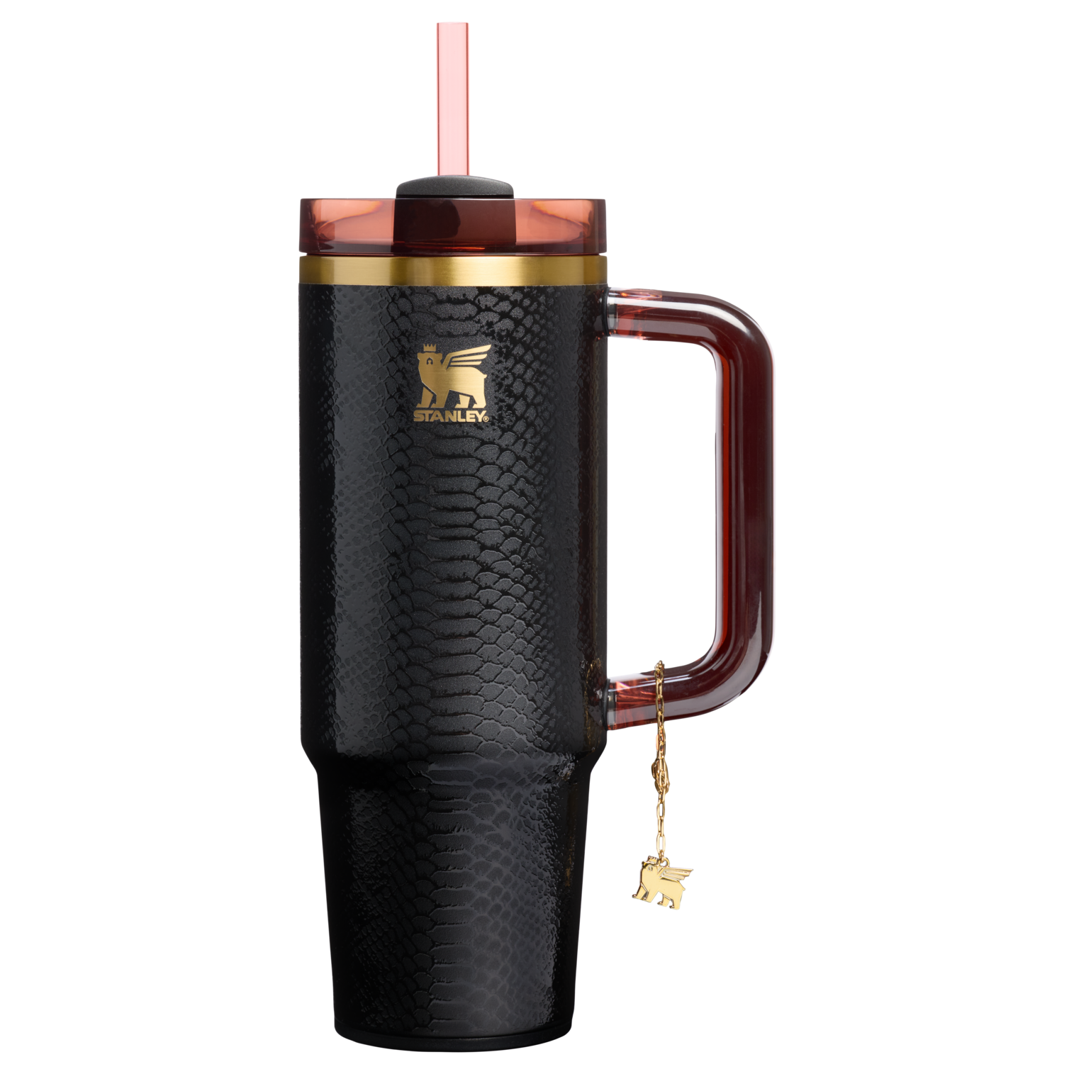 Car-Cup Friendly The Quencher Luxe H2.0 Flowstate Tumbler D171F - FlowState 3-Position Lid Insulated Travel Mug - Black Snakeskin