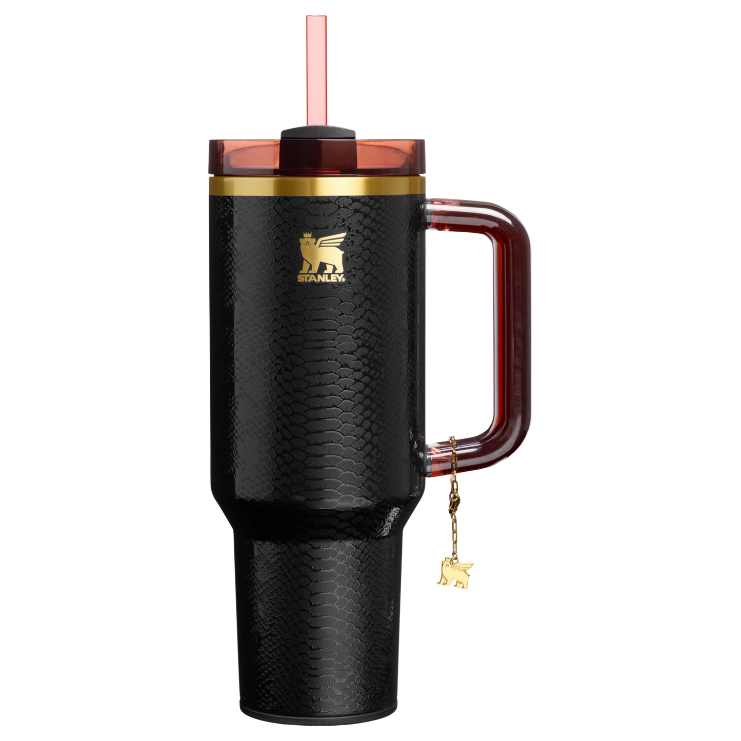 Large Capacity The Quencher Luxe H2.0 Flowstate Tumbler D170A - Premium Stainless Steel Straw Cup for All-Day Hydration - Black Snakeskin