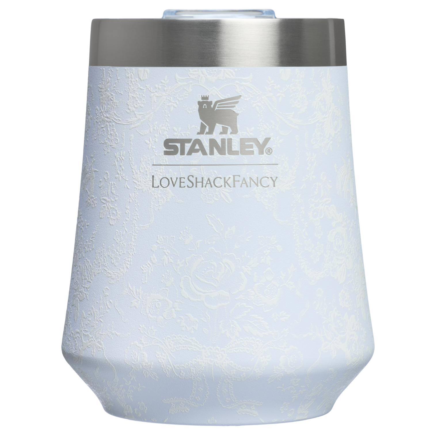 Vacuum Insulated Wine Stanley 1913 x LoveShackFancy Holiday Reserve Wine Tumbler D204X - Shatterproof Flavor-Preserving Cocktail Tumbler with Lid - Baby Bow Pink Peppermint