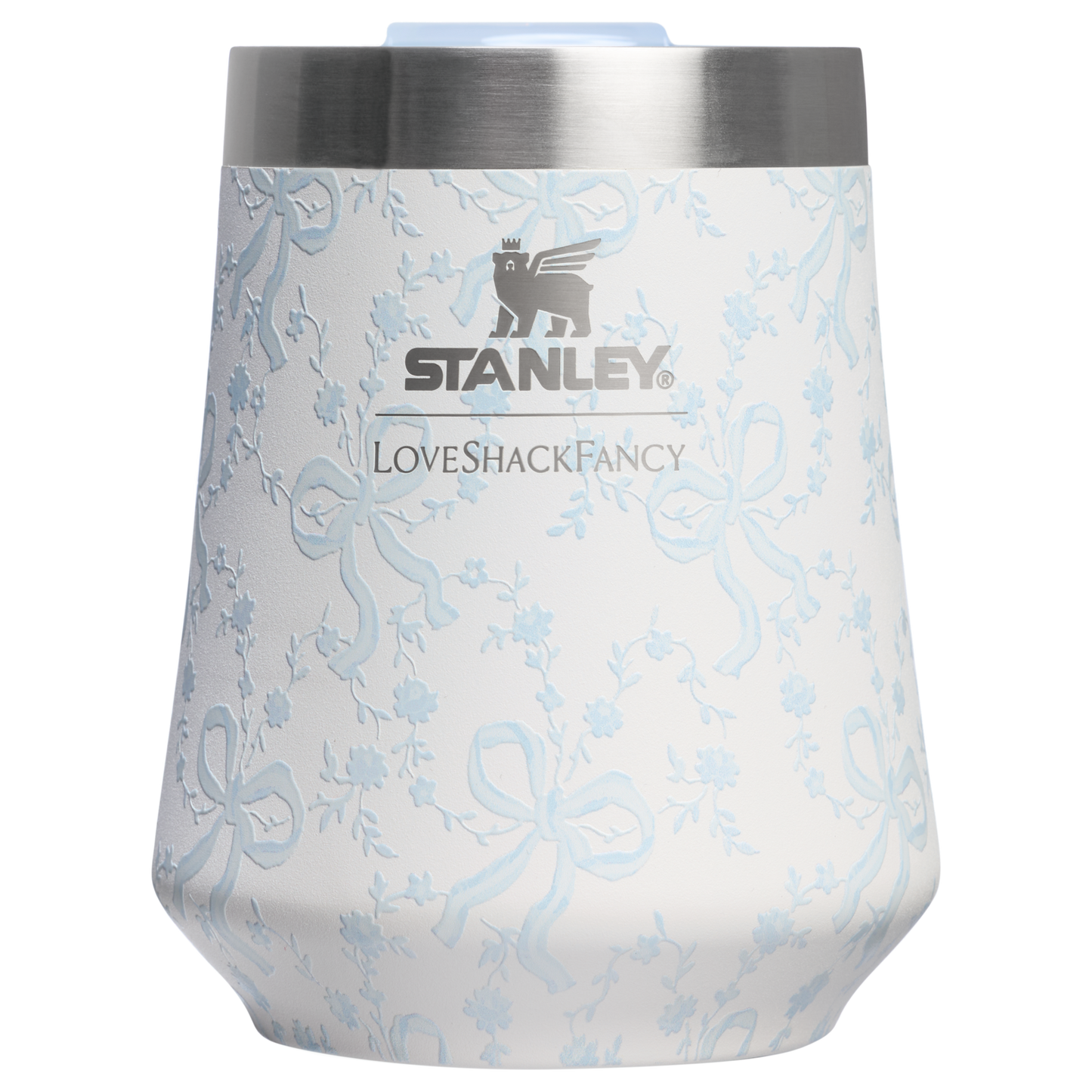 Elegant Stemless Stanley 1913 x LoveShackFancy Holiday The Reserve Wine Tumbler Set | 2-pack D205C - Premium Insulated Egg-Shaped Wine Glass for Outdoors Detail