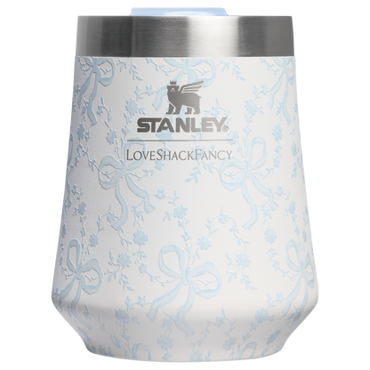 Elegant Stemless Stanley 1913 x LoveShackFancy Holiday The Reserve Wine Tumbler Set | 2-pack D205C - Premium Insulated Egg-Shaped Wine Glass for Outdoors Detail