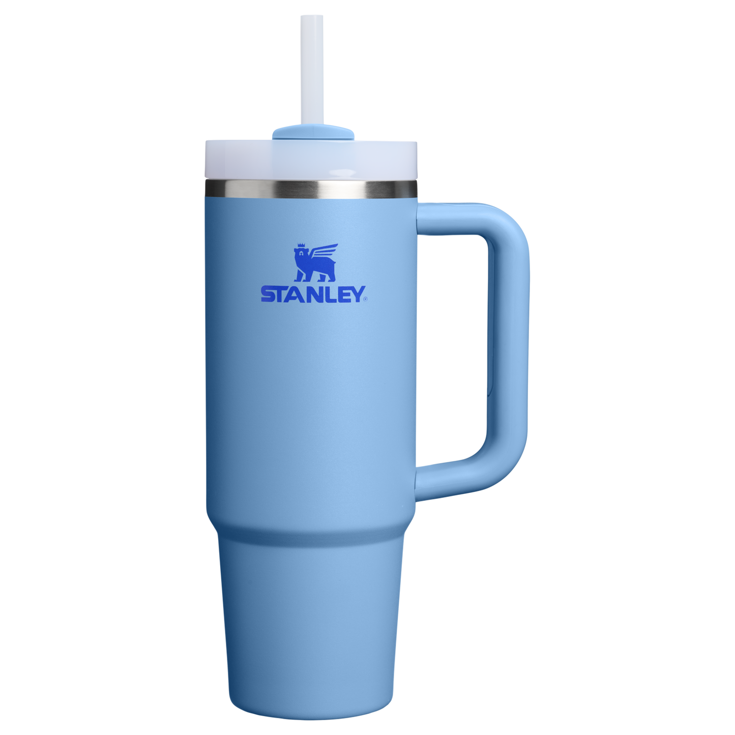 Splash-Resistant FlowState The Quencher H2.0 Flowstate Tumbler | Stanley Create D331C - Double-Wall Vacuum Insulated Travel Tumbler with Straw - Blue Sky