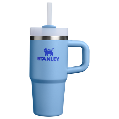 Splash-Resistant FlowState The Quencher H2.O Flowstate Tumbler | Stanley Create D291F - Double-Wall Vacuum Insulated Travel Tumbler with Straw - Blue Sky