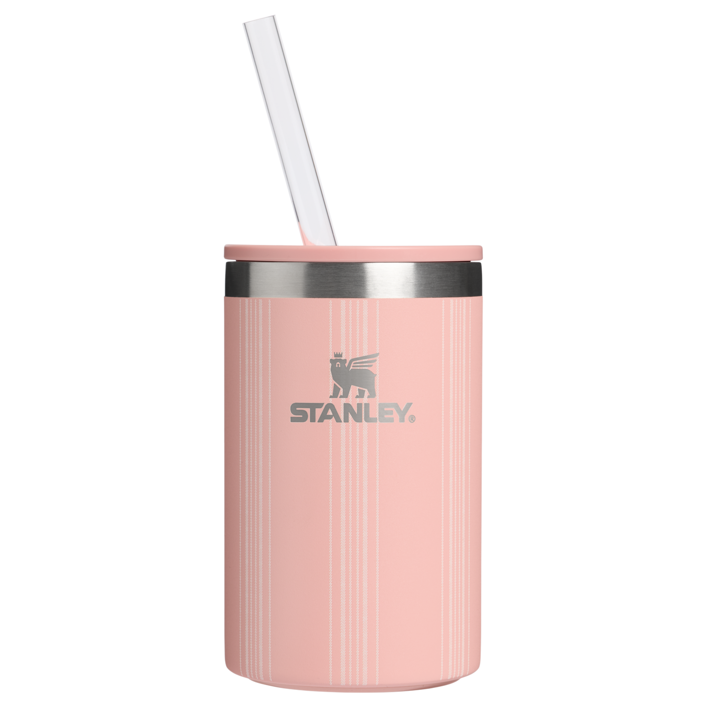 Portable Mini The Everyday Can Cooler Cup D353P - Compact All-Weather Soft-Sided Cooler Backpack - Peach Rose Picnic Stripe