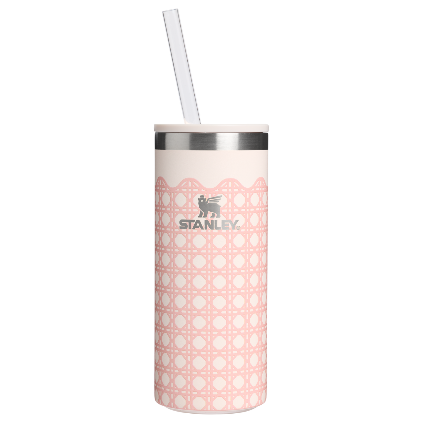 Heavy-Duty Tote The Everyday Slim Can Cooler Cup D350R - Heavy-Duty Ice-Retention Food & Beverage Carrier - Rose Quartz Rattan