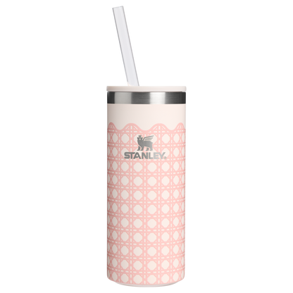 Heavy-Duty Tote The Everyday Slim Can Cooler Cup D350R - Heavy-Duty Ice-Retention Food & Beverage Carrier - Rose Quartz Rattan