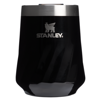 Shatterproof Luxury The Textured Reserve Wine Tumbler D141Z - Shatterproof Flavor-Preserving Cocktail Tumbler with Lid - Black Gloss