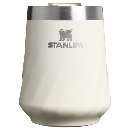 Shatterproof Luxury The Textured Reserve Wine Tumbler D141Z - Shatterproof Flavor-Preserving Cocktail Tumbler with Lid - Cream Gloss