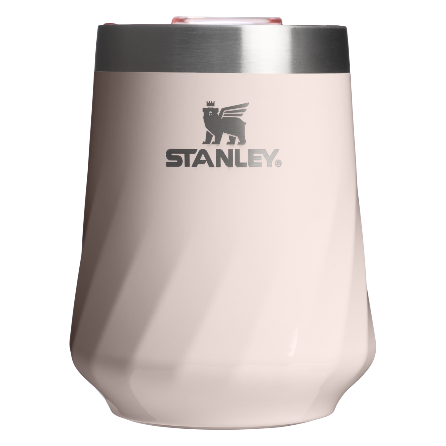 Shatterproof Luxury The Textured Reserve Wine Tumbler D141Z - Shatterproof Flavor-Preserving Cocktail Tumbler with Lid - Rose Quartz Gloss