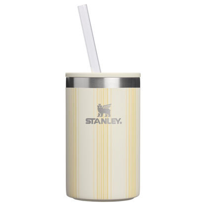 Portable Mini The Everyday Can Cooler Cup D353P - Compact All-Weather Soft-Sided Cooler Backpack - Cream Picnic Stripe
