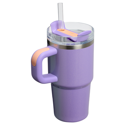 Double-Wall Vacuum The Quencher H2.O Flowstate Tumbler with Handle | Stanley Create D309N - Double-Wall Vacuum Insulated Travel Tumbler with Straw Detail