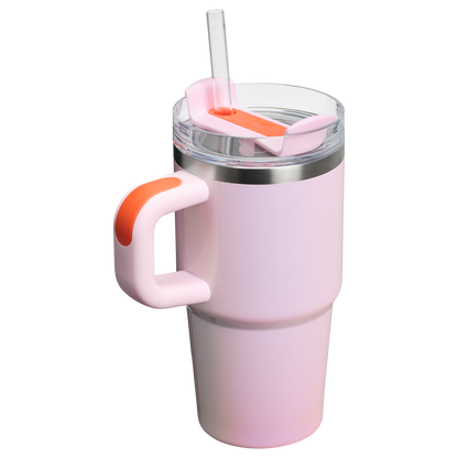 Double-Wall Vacuum The Quencher H2.O Flowstate Tumbler with Handle | Stanley Create D309N - Double-Wall Vacuum Insulated Travel Tumbler with Straw Detail