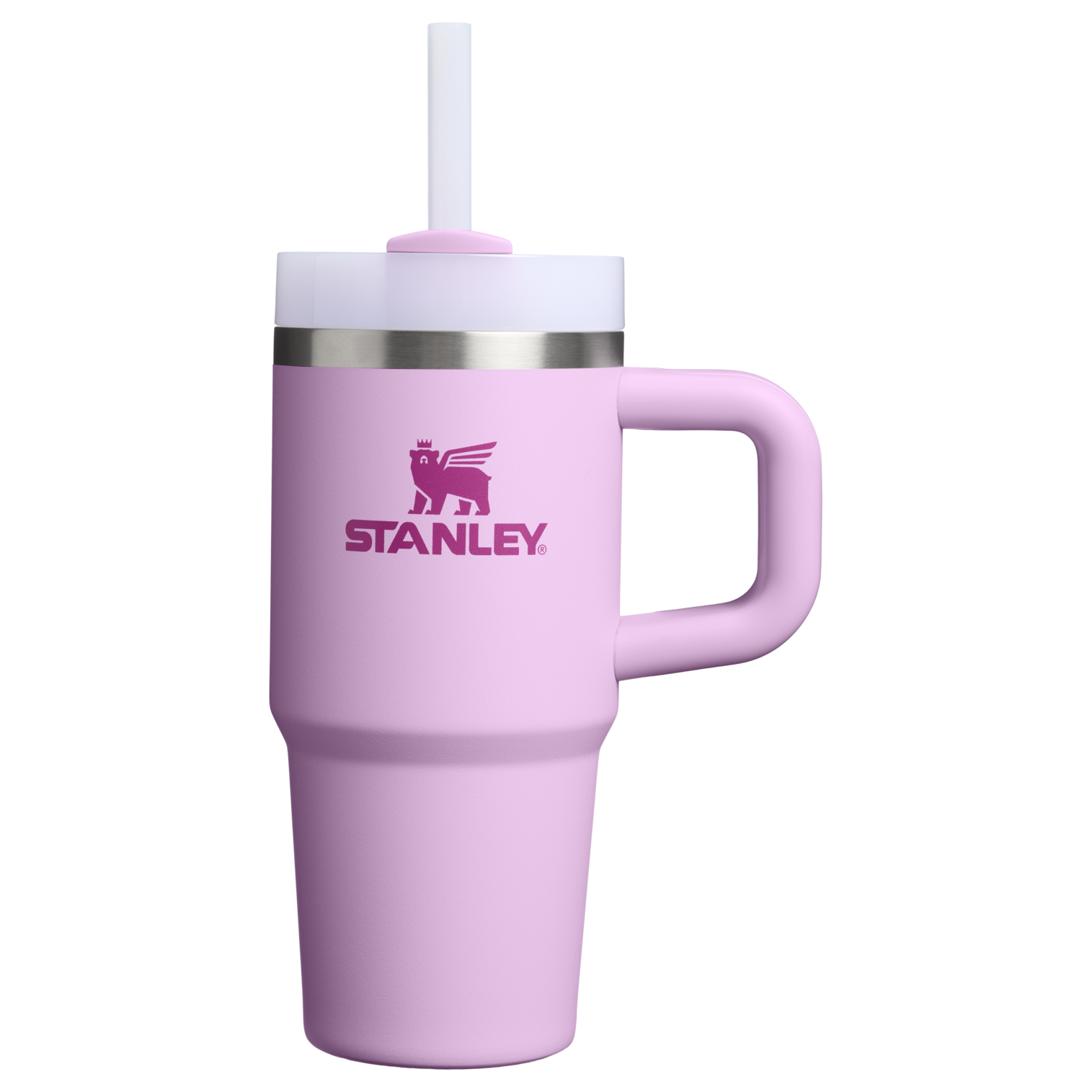 Splash-Resistant FlowState The Quencher H2.O Flowstate Tumbler | Stanley Create D291F - Double-Wall Vacuum Insulated Travel Tumbler with Straw - Soft Orchid