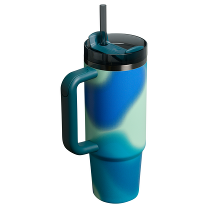 Splash-Resistant FlowState The Quencher H2.0 Flowstate Tumbler D051L - Double-Wall Vacuum Insulated Travel Tumbler with Straw Detail
