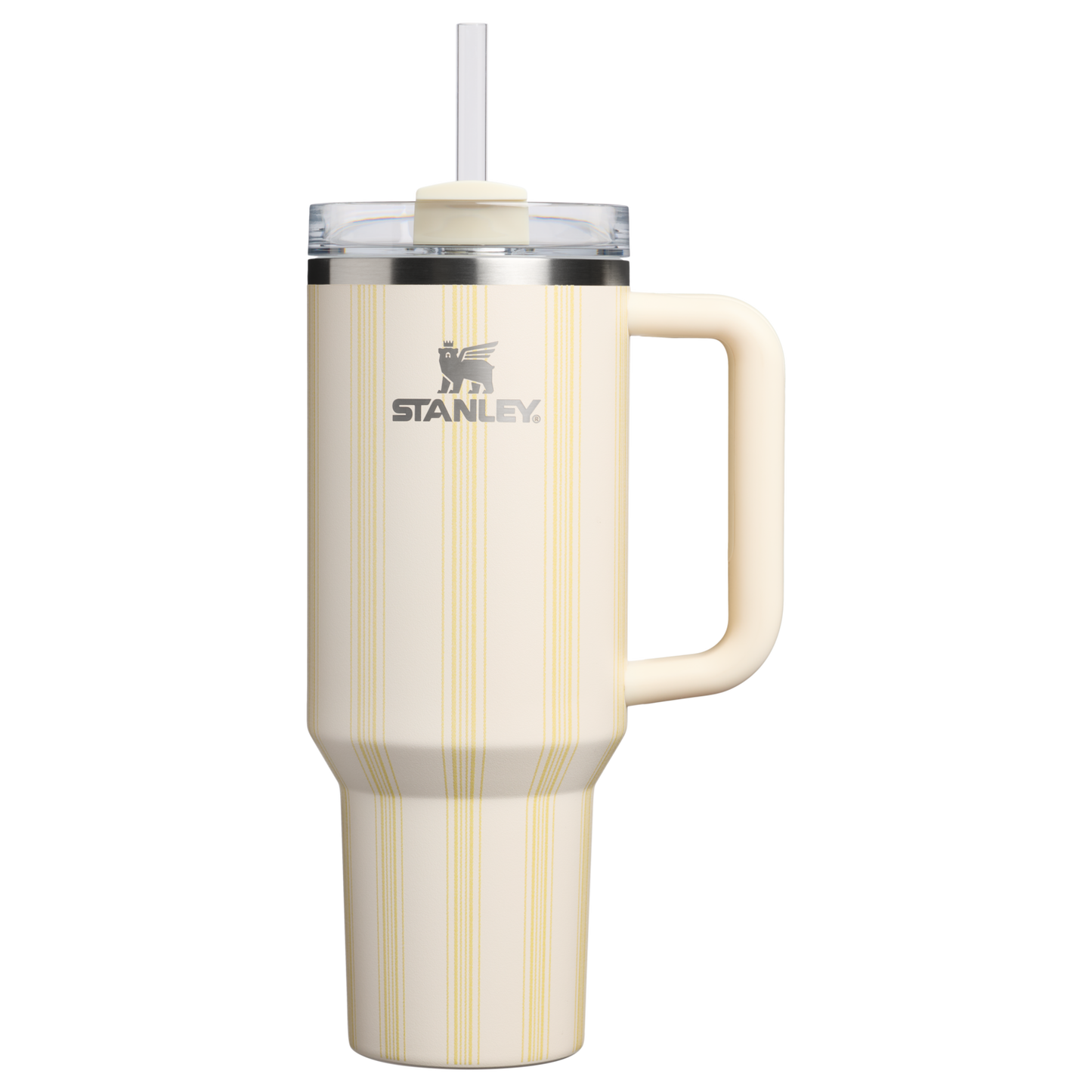 Large Capacity The Quencher H2.0 Flowstate Tumbler D342C - Premium Stainless Steel Straw Cup for All-Day Hydration - Cream Picnic Stripe