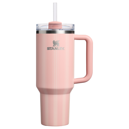 Large Capacity The Quencher H2.0 Flowstate Tumbler D342C - Premium Stainless Steel Straw Cup for All-Day Hydration - Peach Rose Picnic Stripe