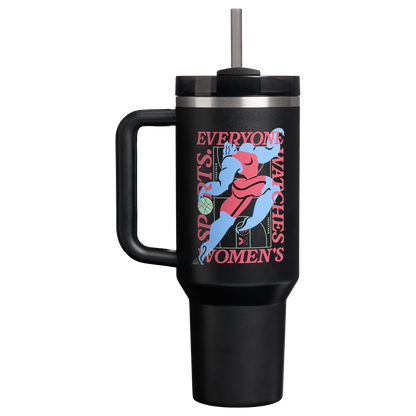 Large Capacity The Quencher H2.0 Flowstate Tumbler D340Y - FlowState 3-Position Lid Insulated Travel Mug - Tournament Black