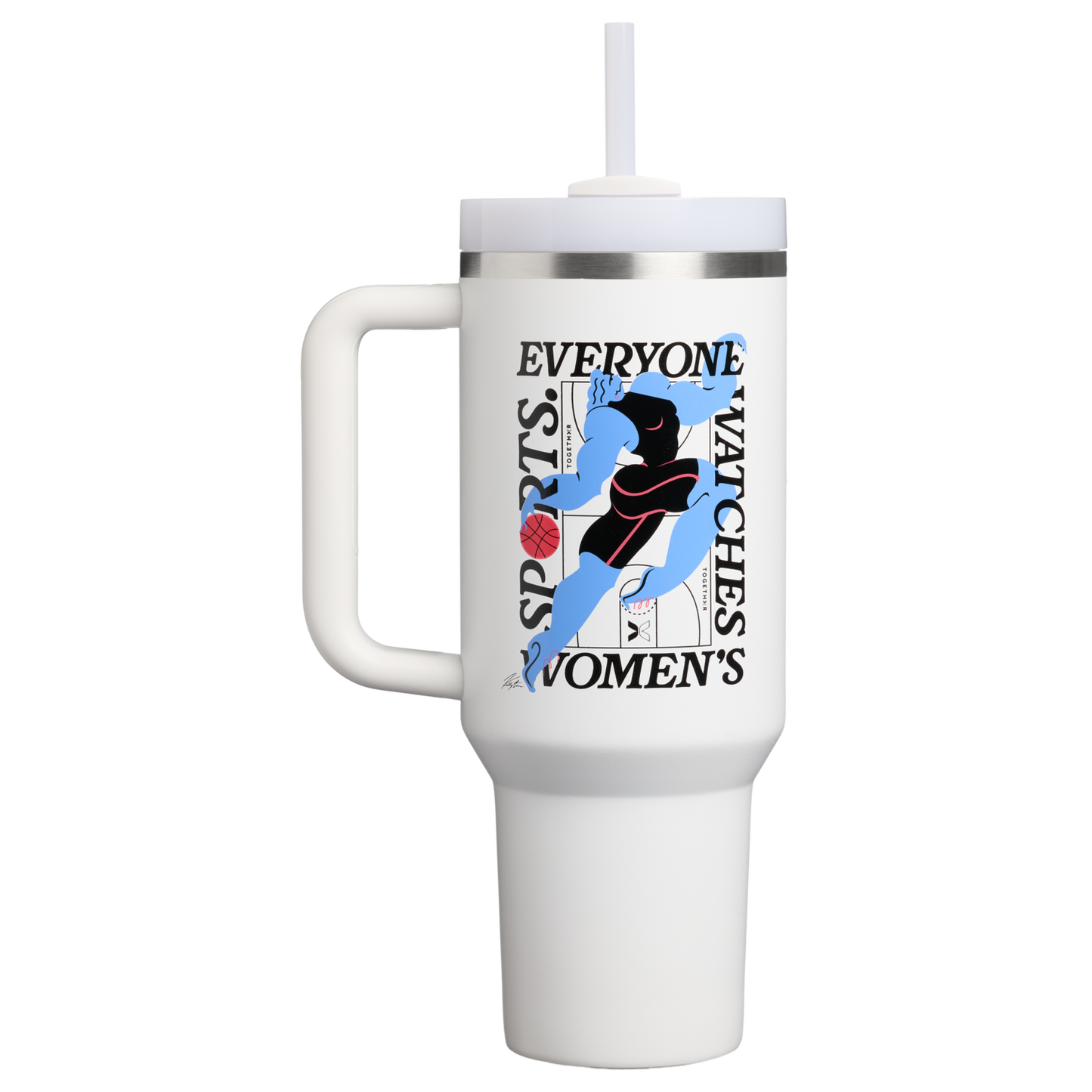 Large Capacity The Quencher H2.0 Flowstate Tumbler D340Y - FlowState 3-Position Lid Insulated Travel Mug - Tournament White
