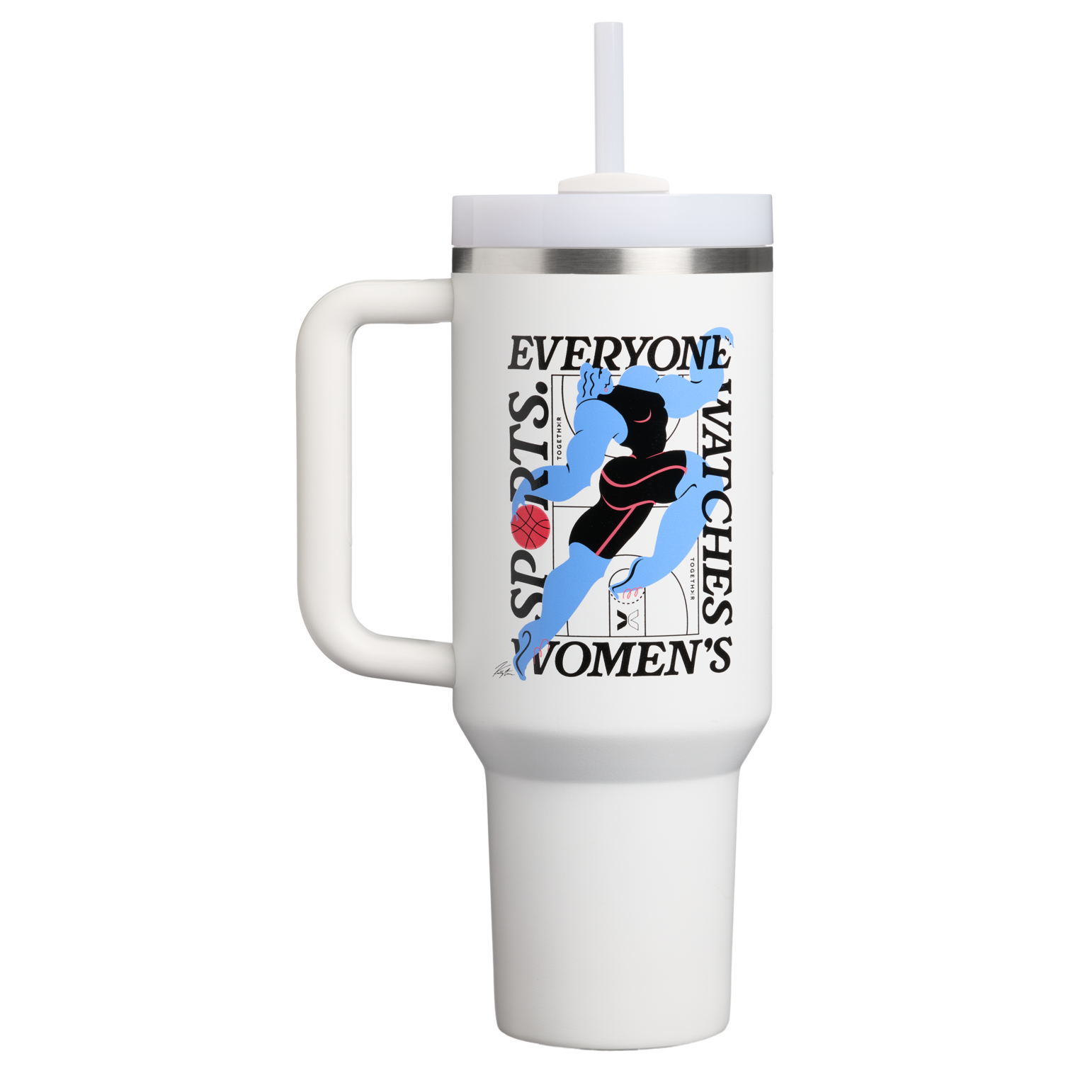 Large Capacity The Quencher H2.0 Flowstate Tumbler D340Y - FlowState 3-Position Lid Insulated Travel Mug - Tournament White
