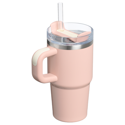 Double-Wall Vacuum The Quencher H2.O Flowstate Tumbler with Handle | Stanley Create D309N - Double-Wall Vacuum Insulated Travel Tumbler with Straw Detail