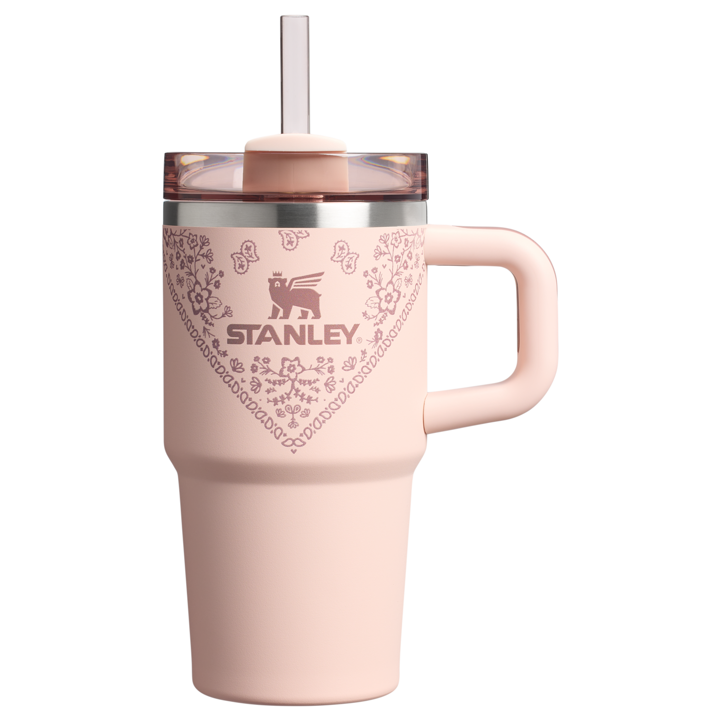 Splash-Resistant FlowState The Quencher H2.O Flowstate Tumbler D124E - FlowState 3-Position Lid Insulated Travel Mug - Conch Floral