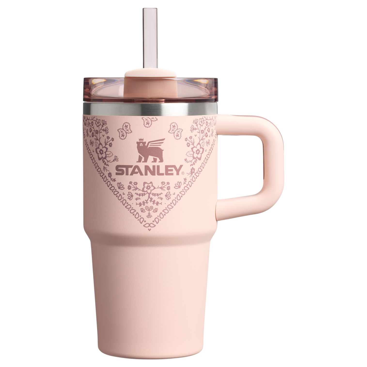 Splash-Resistant FlowState The Quencher H2.O Flowstate Tumbler D124E - FlowState 3-Position Lid Insulated Travel Mug - Conch Floral