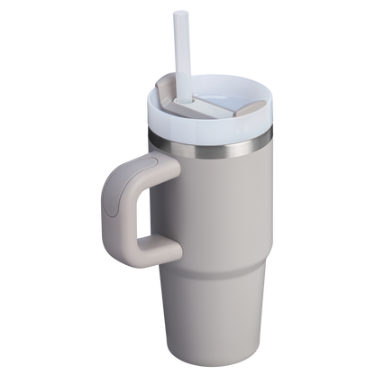 Splash-Resistant FlowState The Quencher H2.O Flowstate Tumbler | Stanley Create D291F - Double-Wall Vacuum Insulated Travel Tumbler with Straw Detail