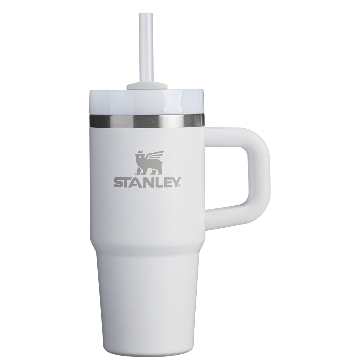 Splash-Resistant FlowState The Quencher H2.O Flowstate Tumbler | Stanley Create D291F - Double-Wall Vacuum Insulated Travel Tumbler with Straw - Frost