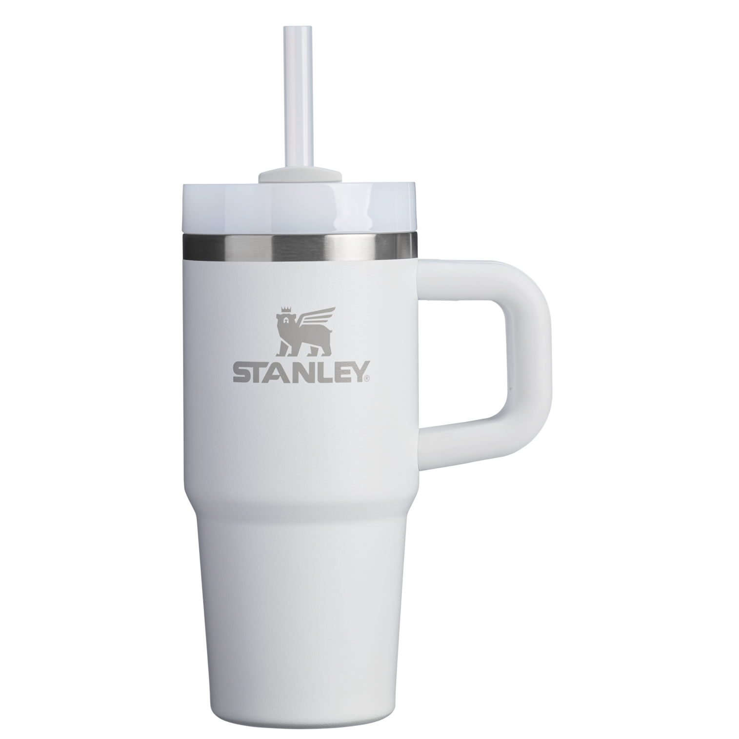 Splash-Resistant FlowState The Quencher H2.O Flowstate Tumbler | Stanley Create D291F - Double-Wall Vacuum Insulated Travel Tumbler with Straw - Frost