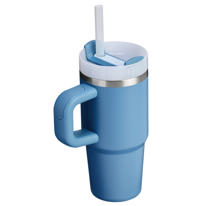 Splash-Resistant FlowState The Quencher H2.O Flowstate Tumbler | Stanley Create D291F - Double-Wall Vacuum Insulated Travel Tumbler with Straw Detail