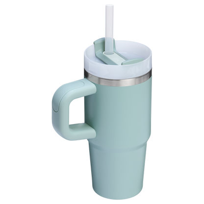 Splash-Resistant FlowState The Quencher H2.O Flowstate Tumbler | Stanley Create D291F - Double-Wall Vacuum Insulated Travel Tumbler with Straw Detail