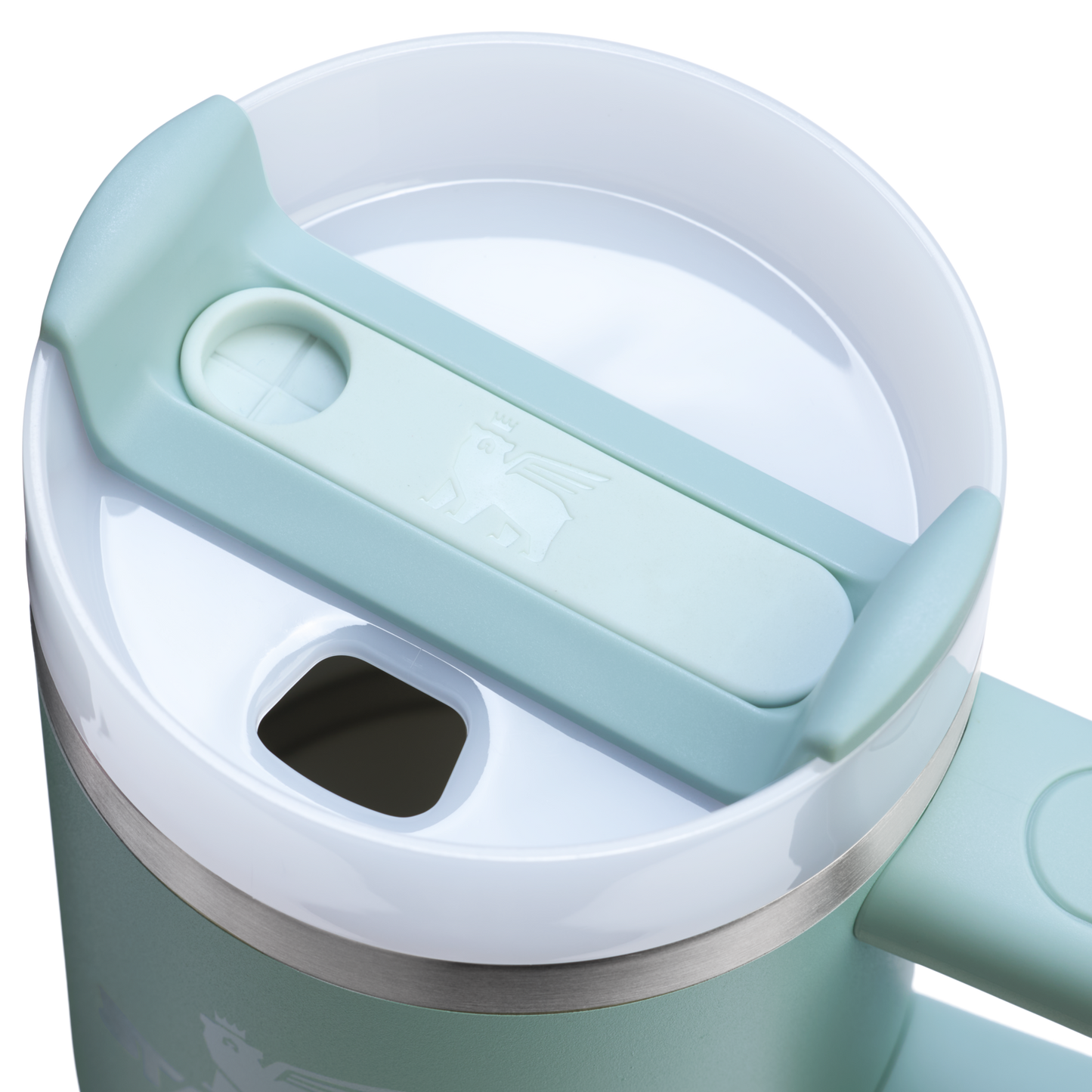 Splash-Resistant FlowState The Quencher H2.O Flowstate Tumbler | Stanley Create D291F - Double-Wall Vacuum Insulated Travel Tumbler with Straw Detail